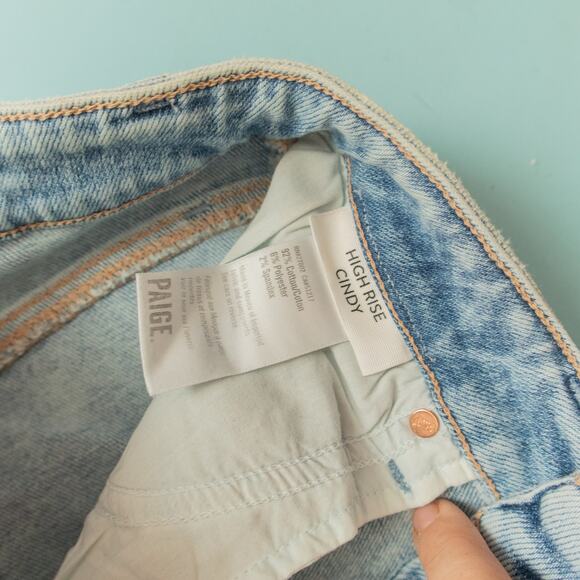 Paige x Anthropologie Cindy High-Rise Straight-Leg Light Wash Jeans Size 28 - Picture 6 of 10